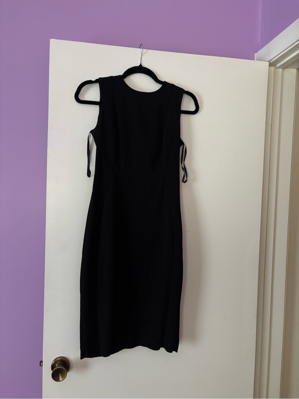 Elegant Black Midi Dress with Side Tie Details